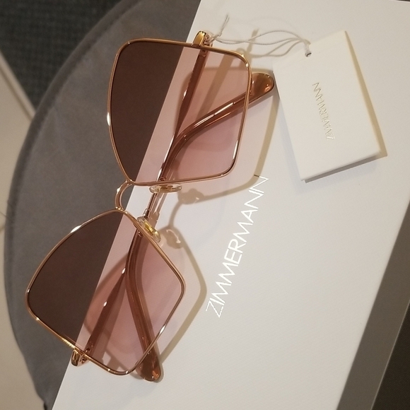 ?ZIMMERMANN? Empire Butterfly Sunglasses ~ Rose Gold Brown Gradient NWT